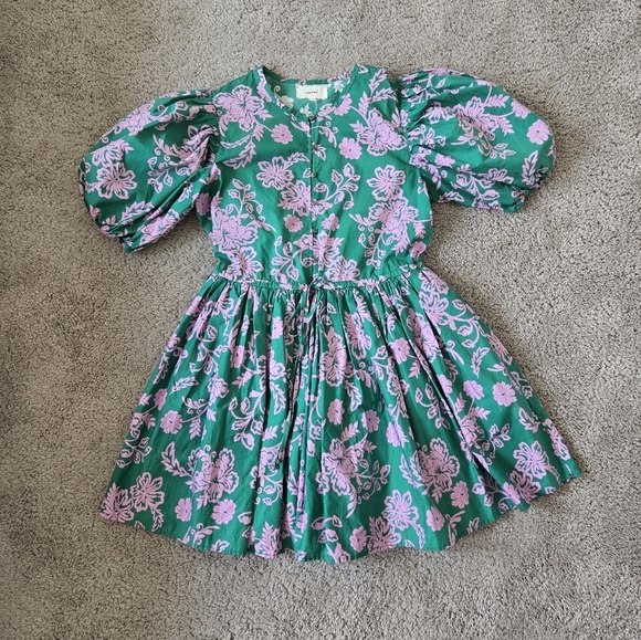 XiRENA Aurie 100% Cotton Puff Sleeve Mini Dress Pockets Size Medium New No Tag - Picture 11 of 16